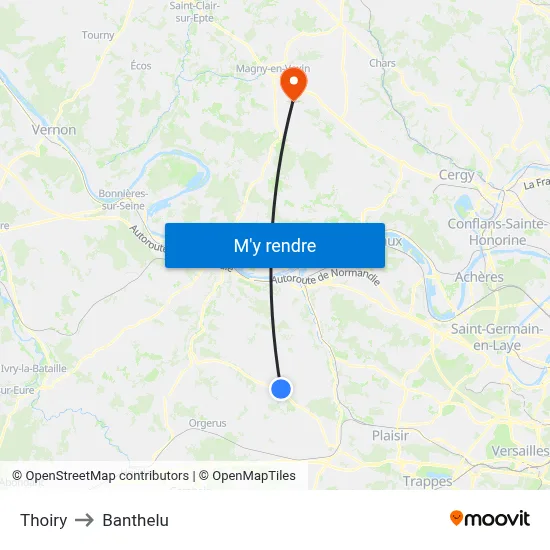 Thoiry to Banthelu map