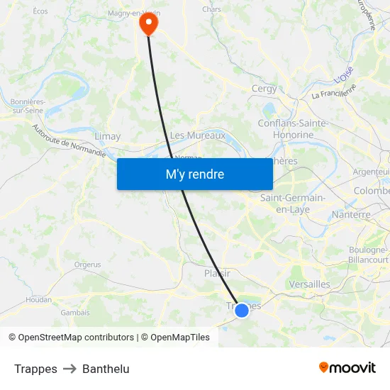 Trappes to Banthelu map