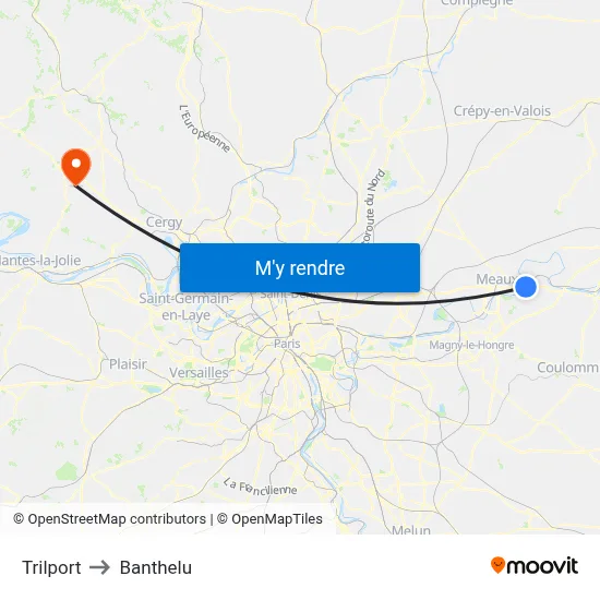 Trilport to Banthelu map