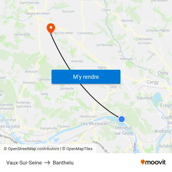 Vaux-Sur-Seine to Banthelu map