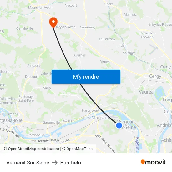 Verneuil-Sur-Seine to Banthelu map