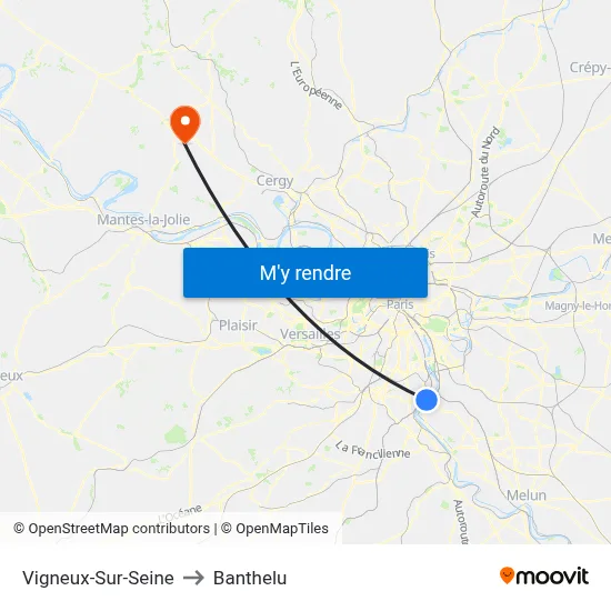 Vigneux-Sur-Seine to Banthelu map