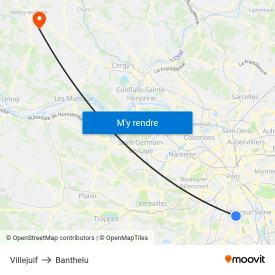 Villejuif to Banthelu map
