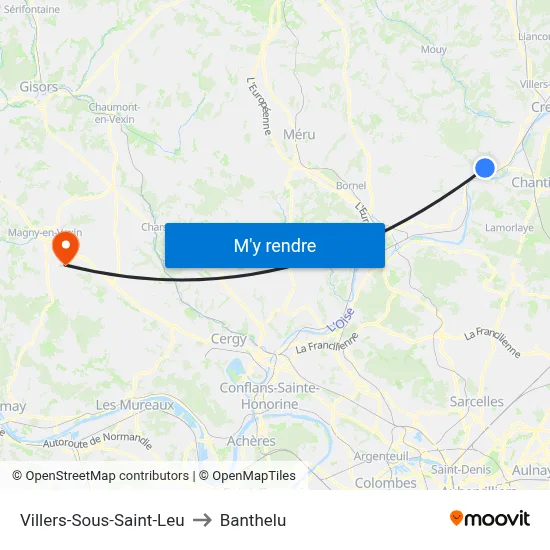 Villers-Sous-Saint-Leu to Banthelu map