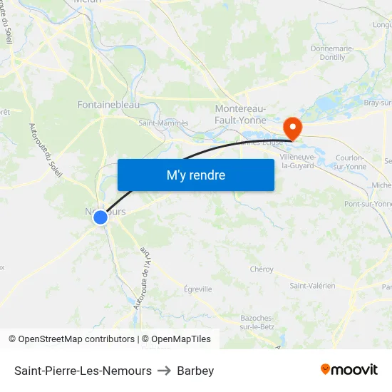 Saint-Pierre-Les-Nemours to Barbey map