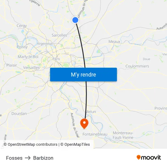 Fosses to Barbizon map