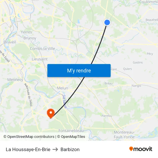 La Houssaye-En-Brie to Barbizon map