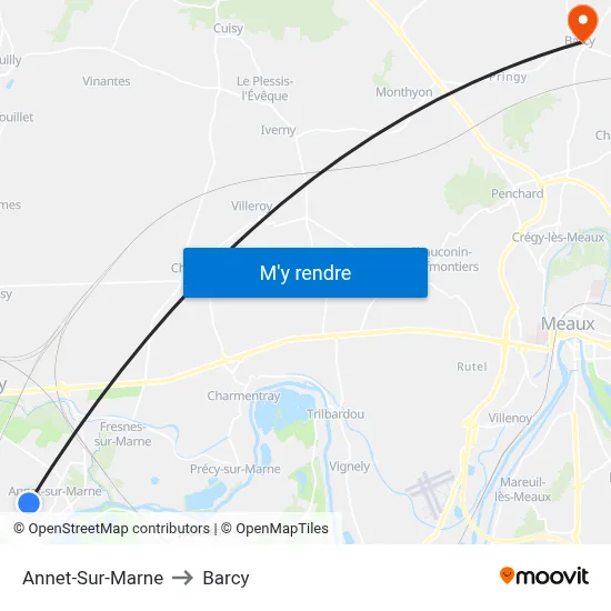 Annet-Sur-Marne to Barcy map