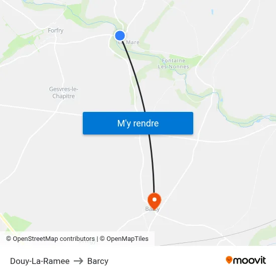 Douy-La-Ramee to Barcy map