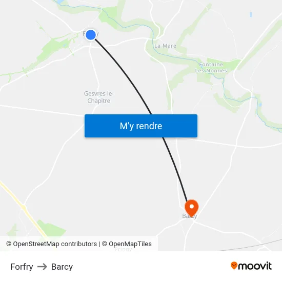 Forfry to Barcy map