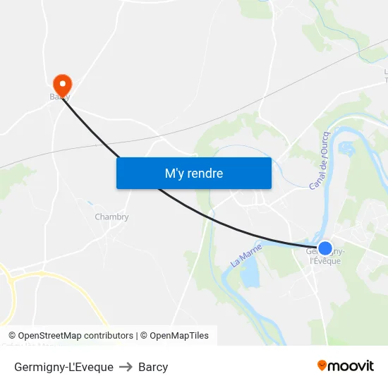 Germigny-L'Eveque to Barcy map