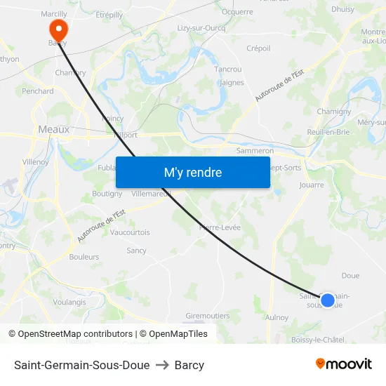 Saint-Germain-Sous-Doue to Barcy map