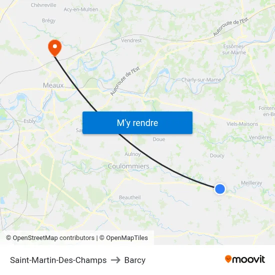 Saint-Martin-Des-Champs to Barcy map