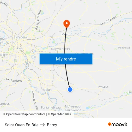 Saint-Ouen-En-Brie to Barcy map