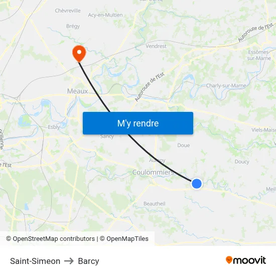Saint-Simeon to Barcy map