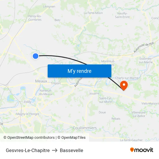 Gesvres-Le-Chapitre to Bassevelle map