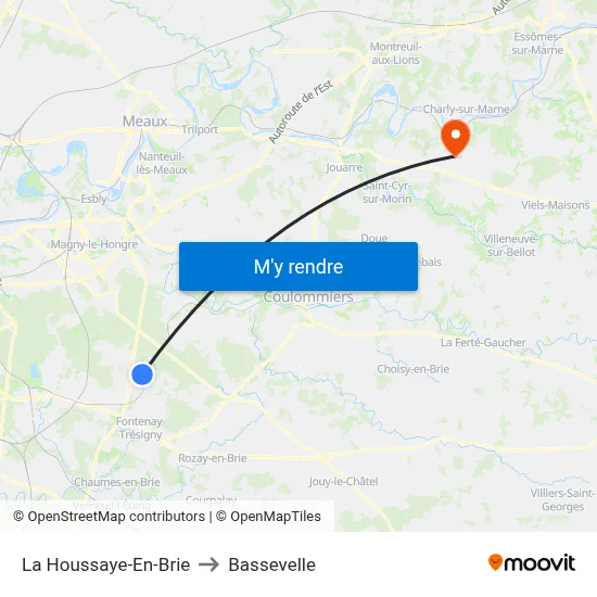 La Houssaye-En-Brie to Bassevelle map