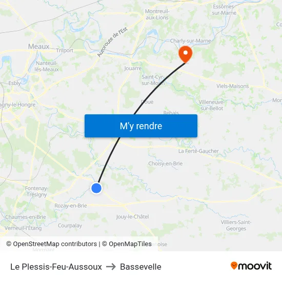Le Plessis-Feu-Aussoux to Bassevelle map