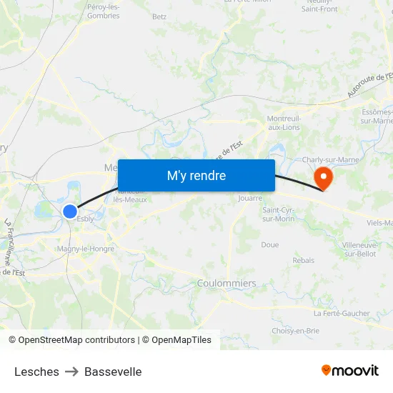 Lesches to Bassevelle map
