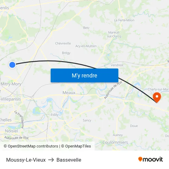 Moussy-Le-Vieux to Bassevelle map
