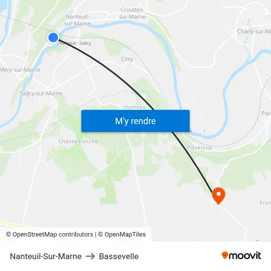 Nanteuil-Sur-Marne to Bassevelle map