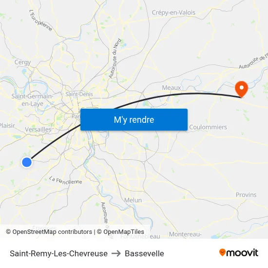 Saint-Remy-Les-Chevreuse to Bassevelle map