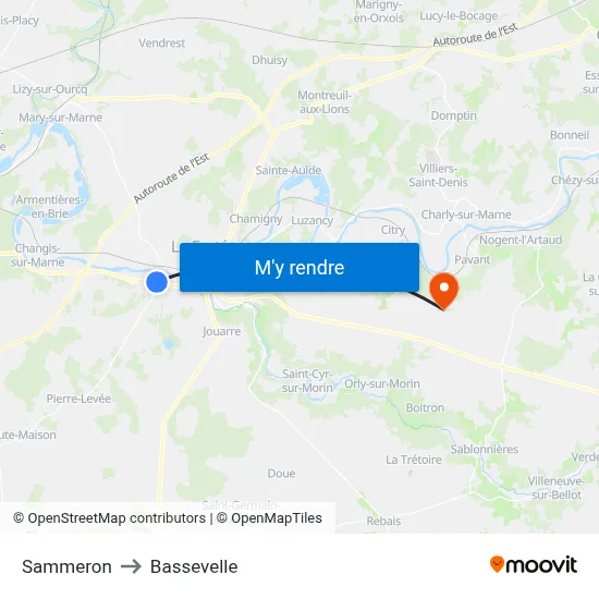 Sammeron to Bassevelle map