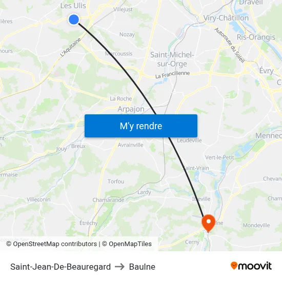 Saint-Jean-De-Beauregard to Baulne map