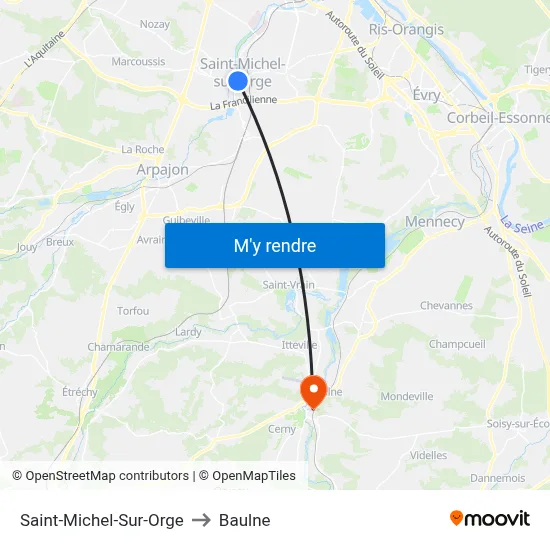 Saint-Michel-Sur-Orge to Baulne map