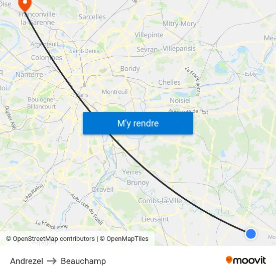 Andrezel to Beauchamp map