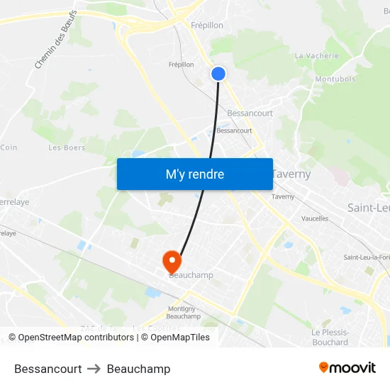 Bessancourt to Beauchamp map