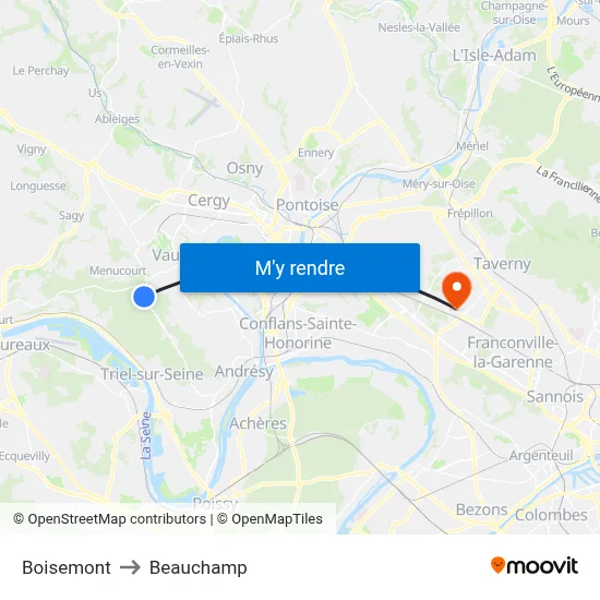 Boisemont to Beauchamp map