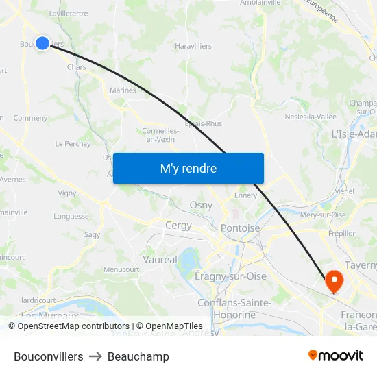 Bouconvillers to Beauchamp map
