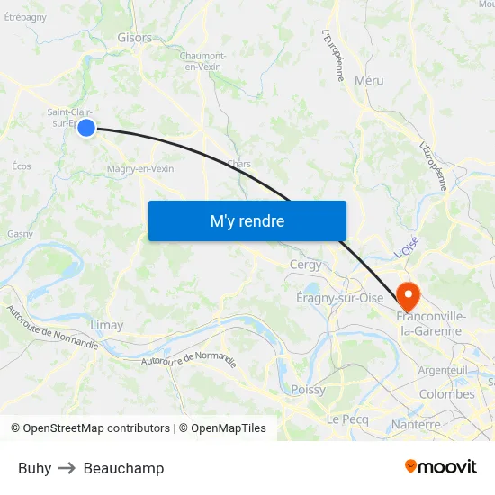 Buhy to Beauchamp map