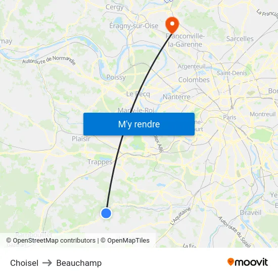 Choisel to Beauchamp map