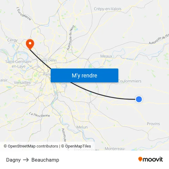 Dagny to Beauchamp map