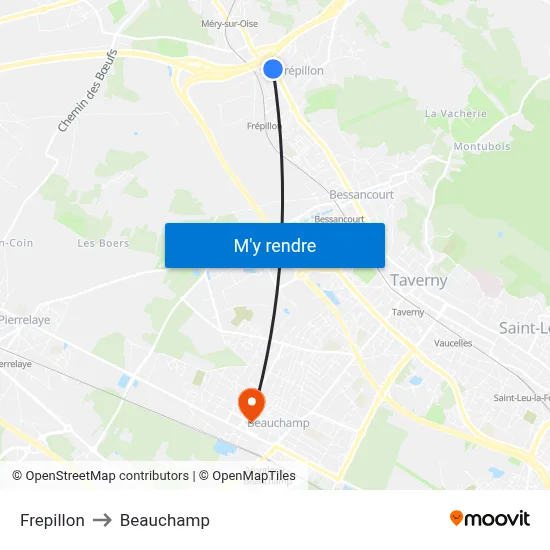 Frepillon to Beauchamp map