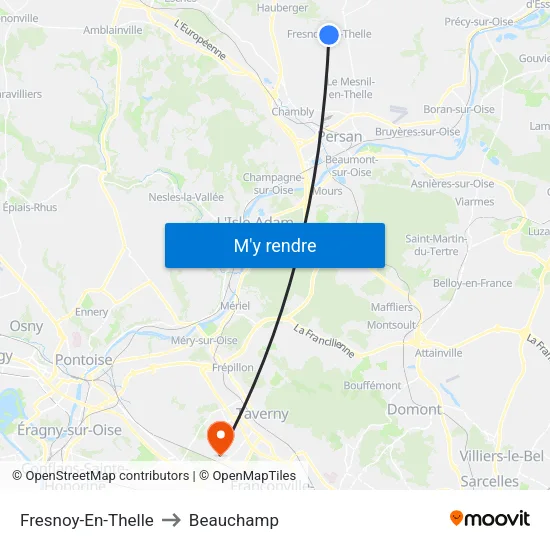 Fresnoy-En-Thelle to Beauchamp map