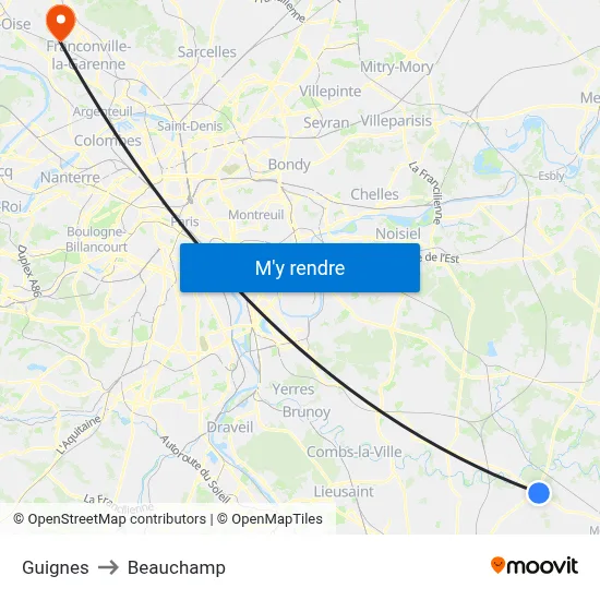 Guignes to Beauchamp map