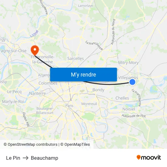 Le Pin to Beauchamp map