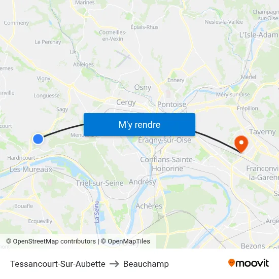 Tessancourt-Sur-Aubette to Beauchamp map