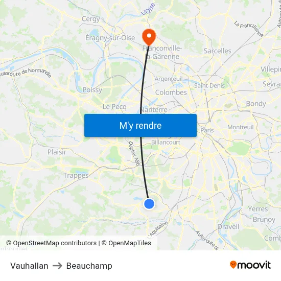 Vauhallan to Beauchamp map