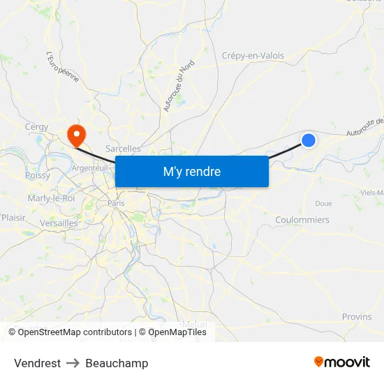 Vendrest to Beauchamp map