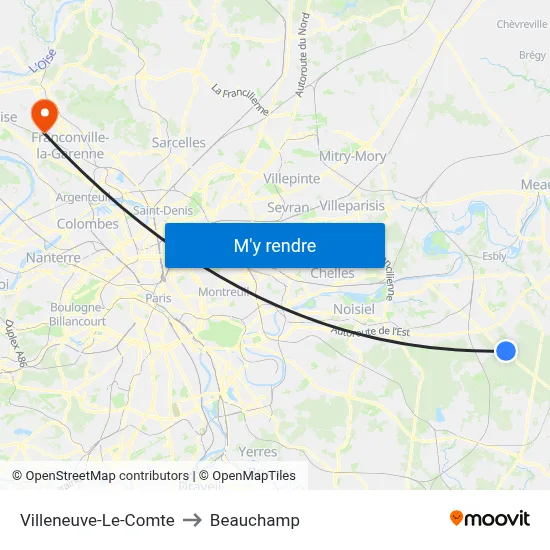 Villeneuve-Le-Comte to Beauchamp map