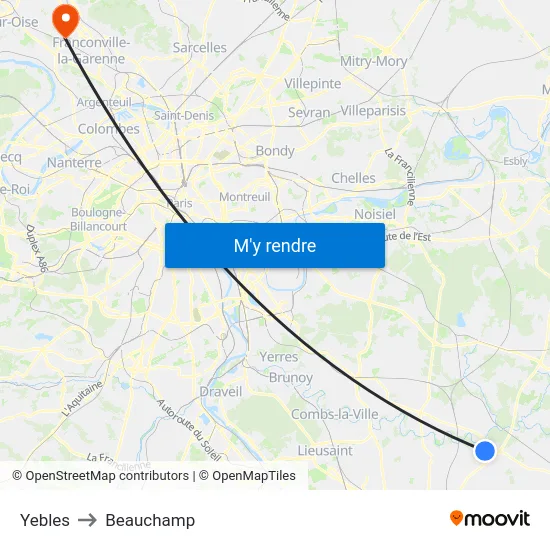 Yebles to Beauchamp map