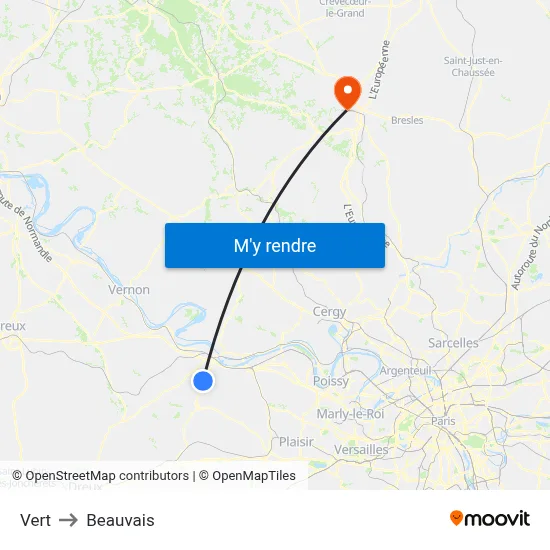 Vert to Beauvais map