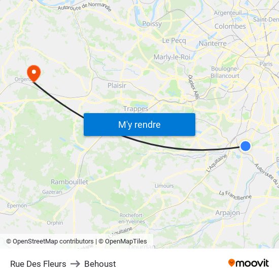 Rue Des Fleurs to Behoust map