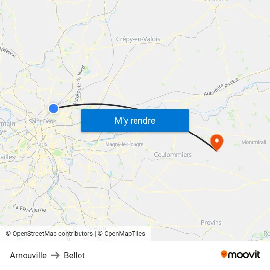 Arnouville to Bellot map