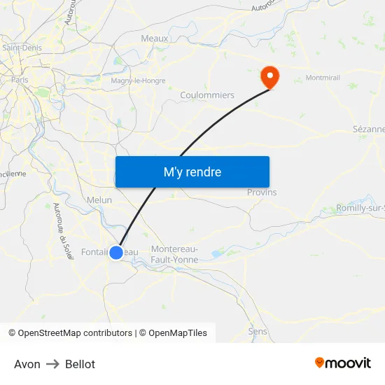 Avon to Bellot map