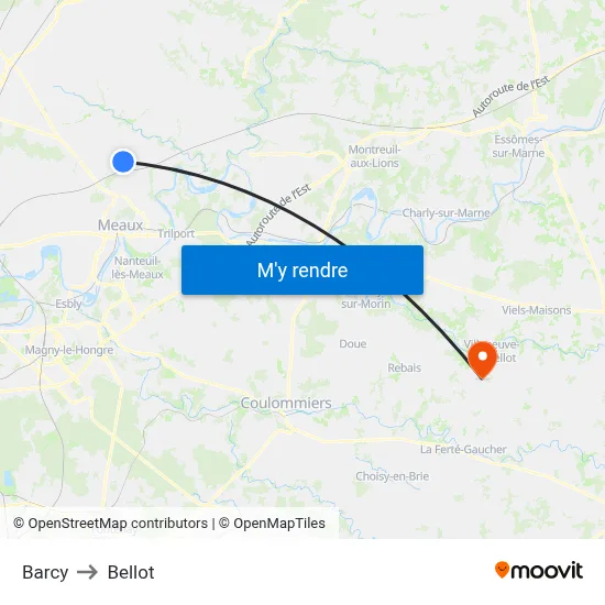Barcy to Bellot map